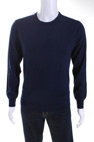 J Crew Men's Merino Wool Long Sleeve Pullover Crewneck Sweater Navy Size S