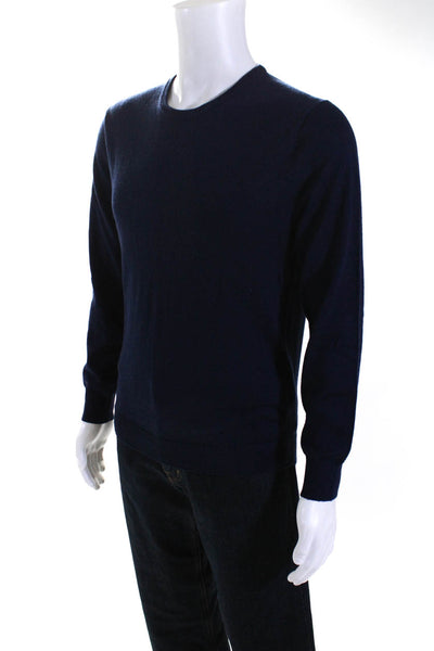 J Crew Men's Merino Wool Long Sleeve Pullover Crewneck Sweater Navy Size S