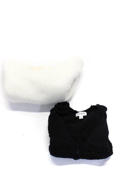 Endless Rose Allison Women's Cardigan Ruffle Sweater White Black Size S M Lot 2