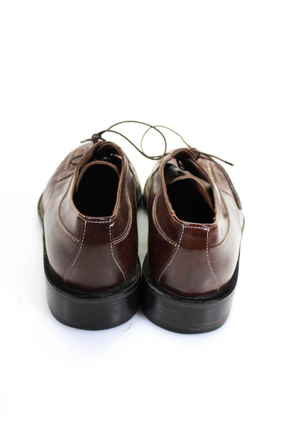 Cole Haan Mens Leather Contrast Stitching Round Toe Lace Up Shoes Brown Size 10M