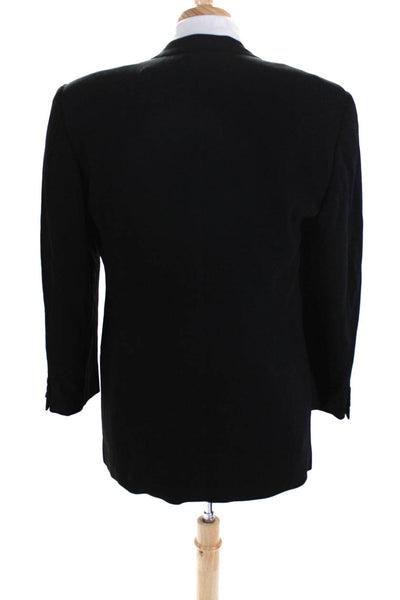 Giorgio Armani Mens Wool Button Darte Collar Long Sleeve Blazer Black Size EUR40