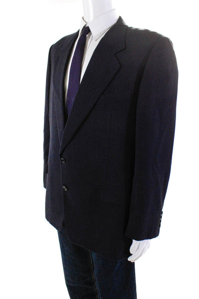 Hickey Freeman for Dillards Men's Wool Cashmere Two Button Blazer Navy Size 44R