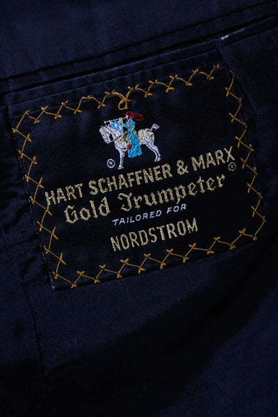 Hart Schaffner Marx Men's Two Button Wool Blazer Jacket Navy Size 40R