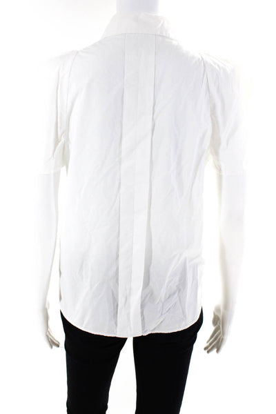 3.1 Phillip Lim Women's Collar Short Sleeves Button Down Blouse White Size 4