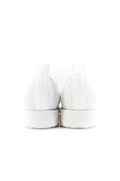 Everlane Womens The Leather Street Shoe  White Perforated Size 7