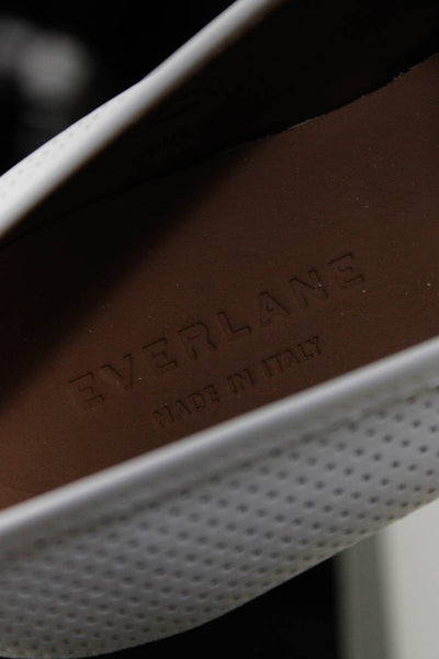 Everlane Womens The Leather Street Shoe  White Perforated Size 7
