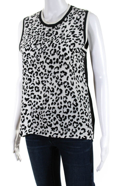 Barbara Bui Women's Round Neck Sleeveless Animal Print Blouse Size S