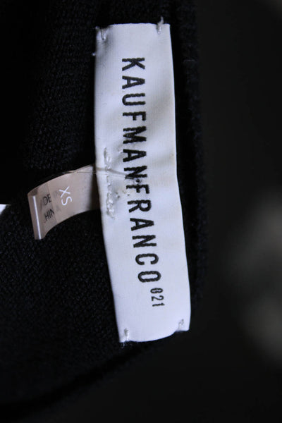 KaufmanFranco Womens Crew Neck 3/4 Sleeve Layered Sweater Black Size Extra Small