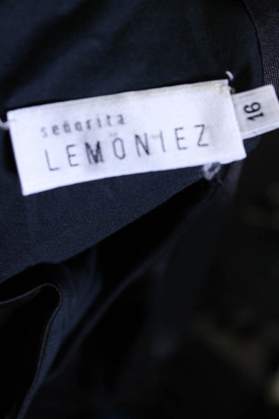 Senorita Lemoniez Girls Spotted Print Flared Hem 2 Piece Dress Black Size 16