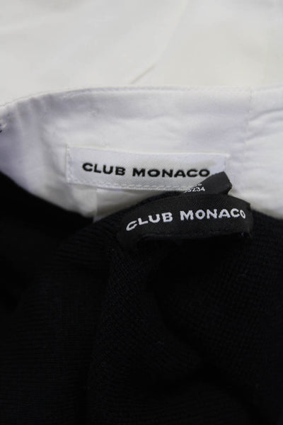 Club Monaco Women's Midi Skirt Knit Pants White Black Size 0 XS Lot 2