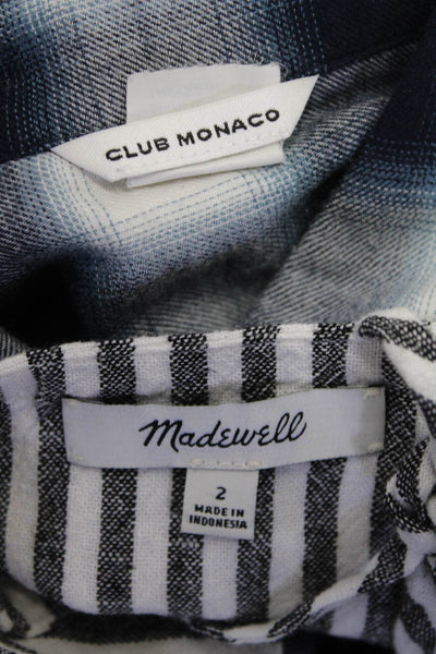 Madewell Club Monaco Women's Printed Tops Gray Blue Size S 2 Lot 2