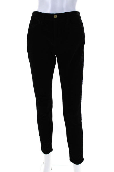 Frame Women's Five Pockets Velvet Skinny Pant Black Size 27