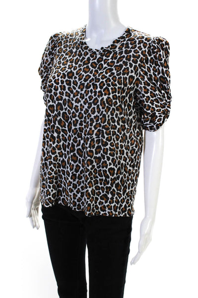 ALC Women's Crewneck Short Sleeves Animal Print T-Shirt Size M