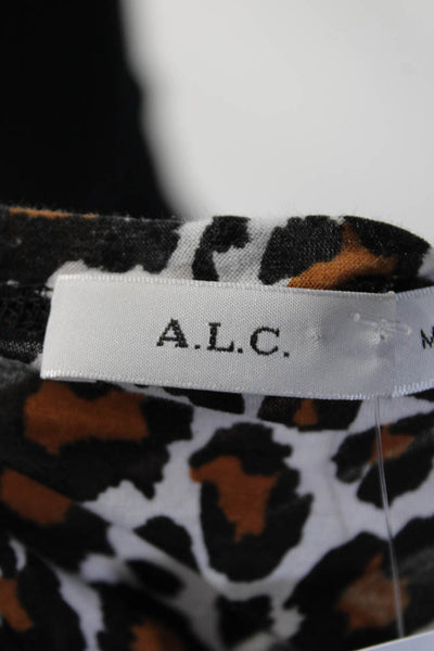ALC Women's Crewneck Short Sleeves Animal Print T-Shirt Size M