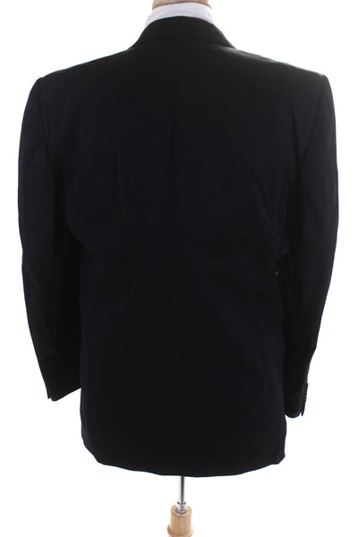 Ungaro Uomo Mens 100% Wool Four Button Blazer Suit Jacket Navy Blue Size 38