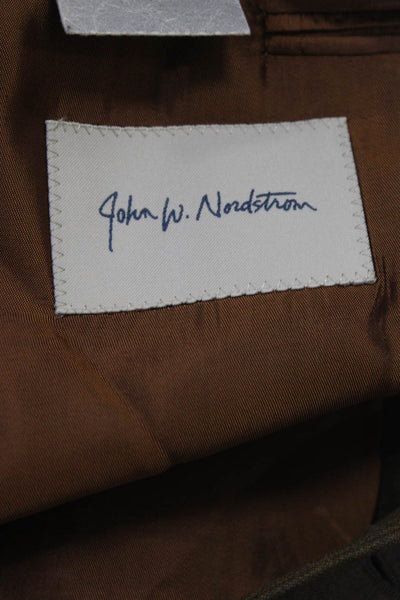 John W. Nordstrom Mens Plaid Three Button Collared Blazer Jacket Brown Size L