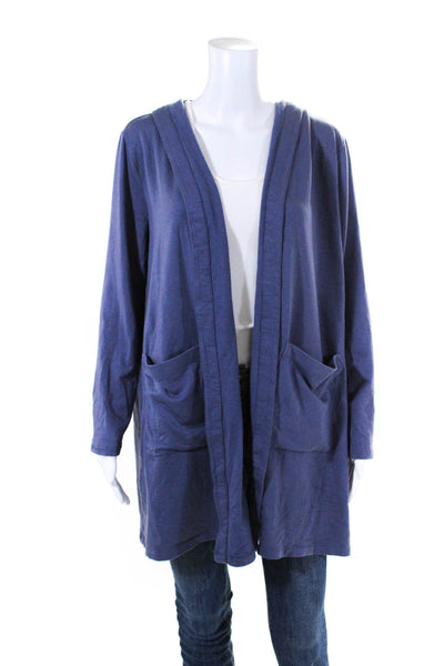 Eileen Fisher Womens Long Sleeve Open Front Cardigan Sweater Blue Size Medium