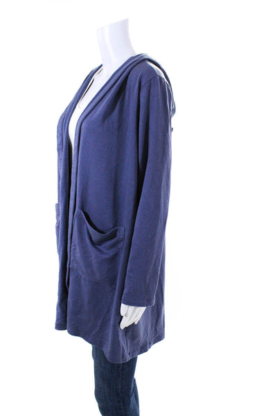 Eileen Fisher Womens Long Sleeve Open Front Cardigan Sweater Blue Size Medium