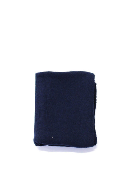 Roam Womens Knit Fold Over Scarf Navy Blue Gray Cotton