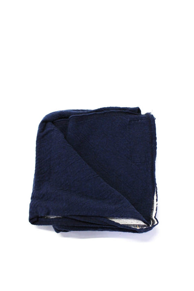 Roam Womens Knit Fold Over Scarf Navy Blue Gray Cotton