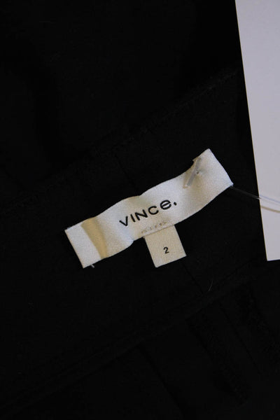 Vince Women's Flat Font Zip Pockets Straight Leg Dress Pant Black Size 2