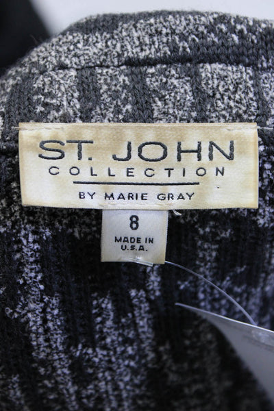 St. John Collection By Marie Gray Womens Collared Zip Up Jacket Gray Size 8