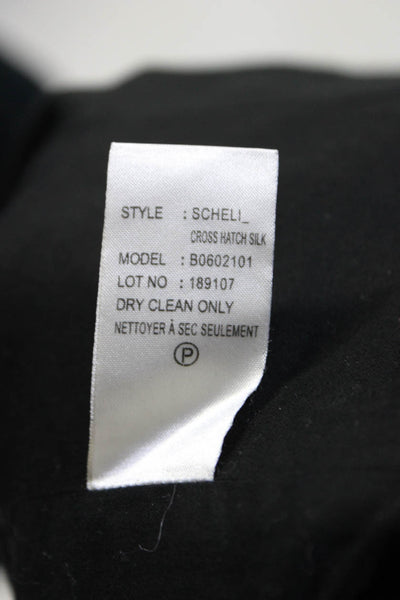 Theory Womens Textured Collarless Long Sleeve Full Zip Moto Jacket Black Size 8