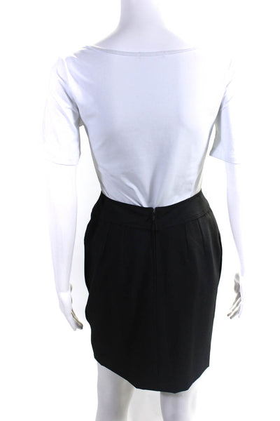 Chloe Women's Wool Two Piece Double Breast Skirt Suit Black Size 36