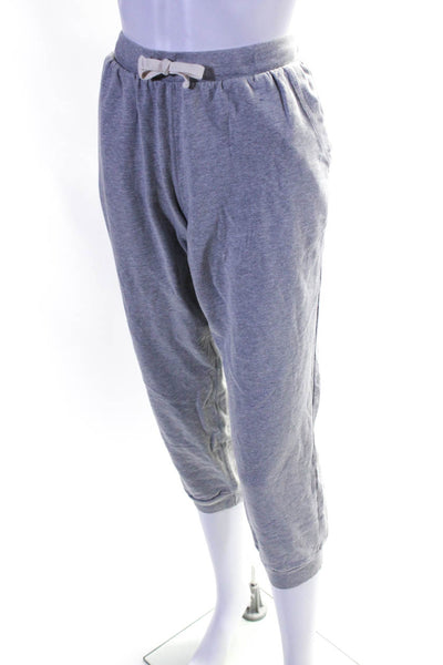 Electric & Rose Womens Drawstring Cropped Jogger Pants Gray Cotton Size Small