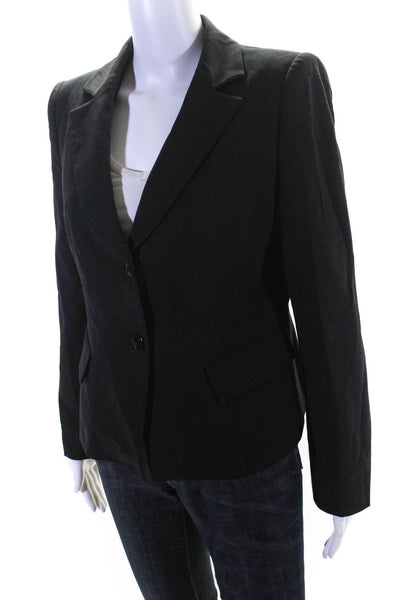 Armani Collezioni Women's Collar Long Sleeves Lined Blazer Black Size 10