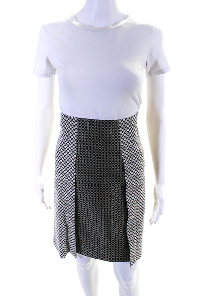 Etro Women's Zip Lined A-Line Texture Midi Skirt Black Size 48