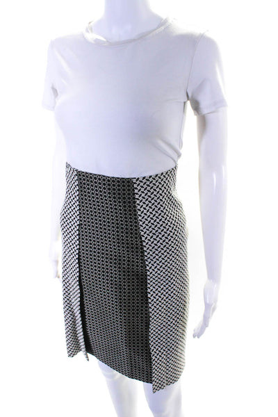 Etro Women's Zip Lined A-Line Texture Midi Skirt Black Size 48