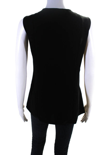 BCBGMAXAZRIA Womens Sleeveless V Neck Boxy Blouse Top Black Size Medium