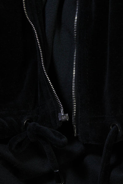St. John Sport Womens Drawstring Tied Long Sleeve Zipped Jacket Black Size M