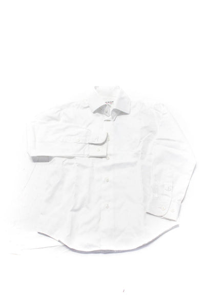 Isaac Mizrahi Boys Cotton Long Sleeve Collared Button Up Shirt Top White Size S