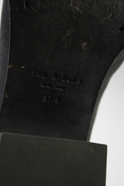 Rag & Bone Womens Nubuck Leather Mid Heel Ankle Boots Dark Gray Size 37.5 7.5