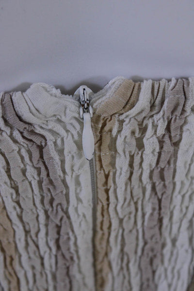 Greylin Anthropologie Womens Cotton Striped Drawstring Jumpsuit Beige Size L