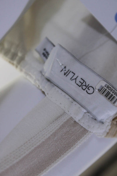 Greylin Anthropologie Womens Cotton Striped Drawstring Jumpsuit Beige Size L