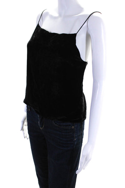 Alice + Olivia Womens Textured Square Neck Sleeveless Tank Top Black Size XS