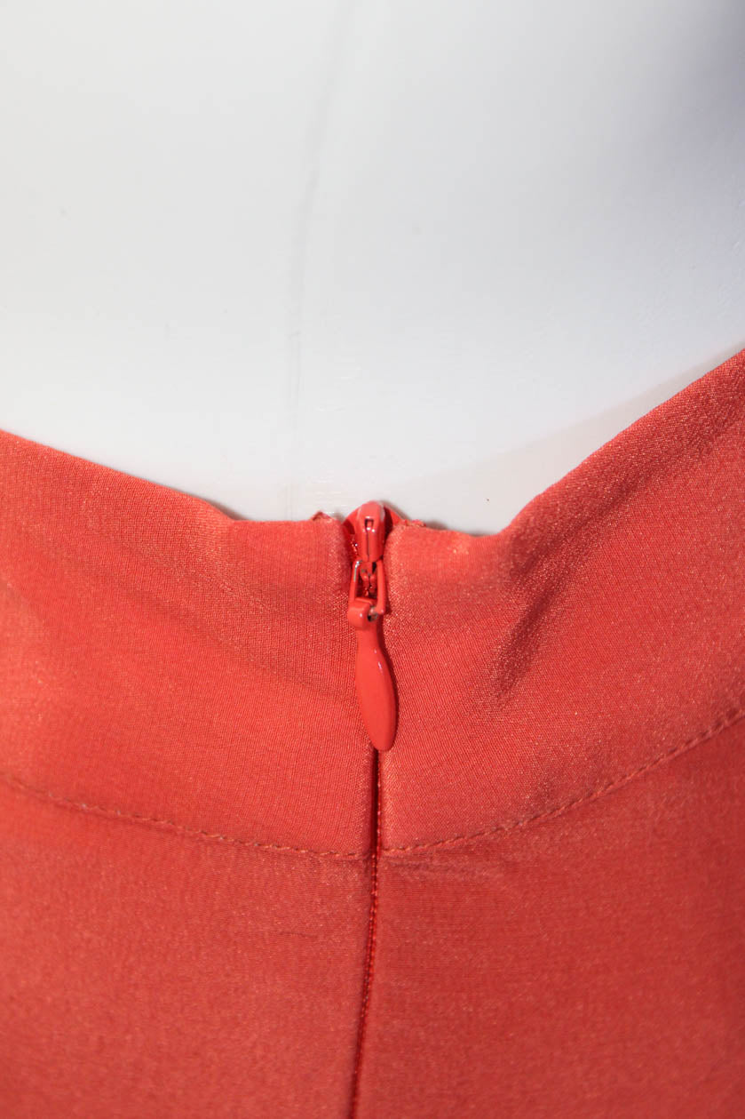 Carolina K Womens Side Zipped Pleated Tiered Hem Flare Pants