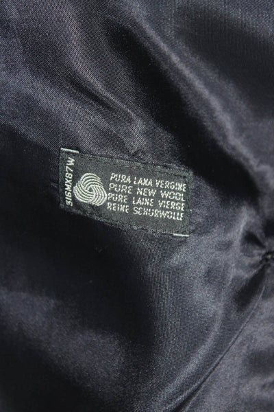 Ungaro Mens Black Wool Double Breasted Long Sleeve Blazer Jacket Size 41S