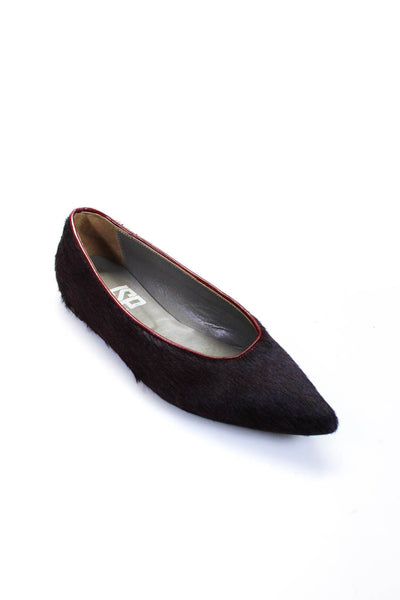 Elaine Kim Womens Leather Textured Pointed Toe Flats Purple Red Size 8.5US 38.5E