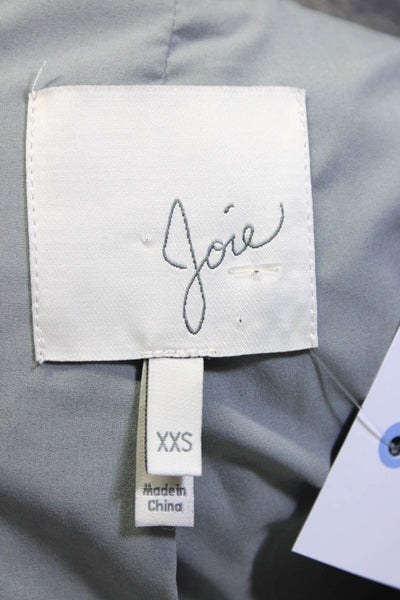 Joie Womens Goat Leather Long Sleeve Asymmetrical Open Jacket Gray Size XXS