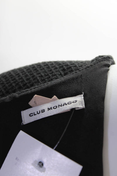 Club Monaco Womens 3/4 Sleeve Textured Fit & Flare Mini Dress Black Size 2