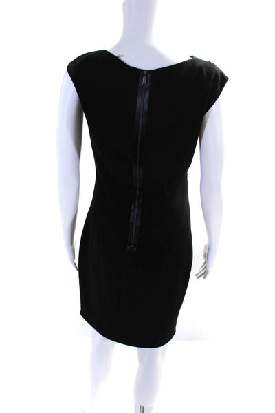 Elie Tahari Womens Sleeveless Zip Up Mini Sheath Dress Black Size 4
