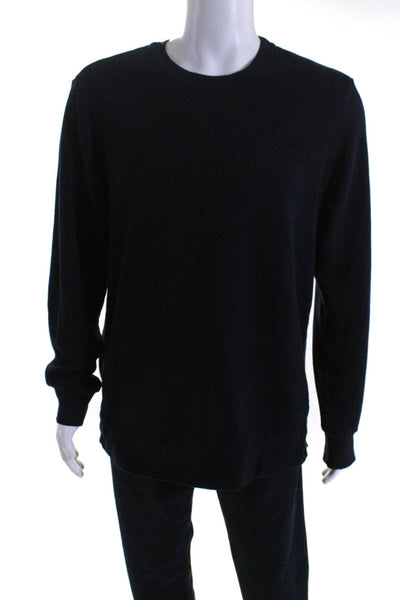 Velvet by Graham & Spencer Men Cotton Striped Textured Sweater Navy Size L