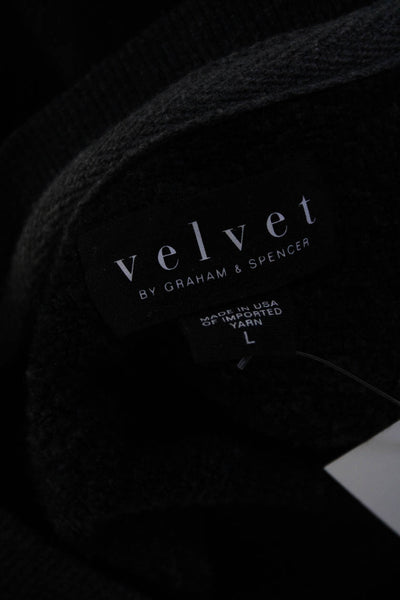Velvet by Graham & Spencer Men Cotton Striped Textured Sweater Navy Size L