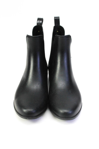 Sam Edelman Womens Elastic Ankle Chelsea Waterproof Rain Boots Black Size 9