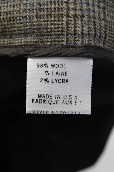 Theory Womens Wool Plaid Print Knee Length Flared Hem A-Line Skirt Brown Size 00