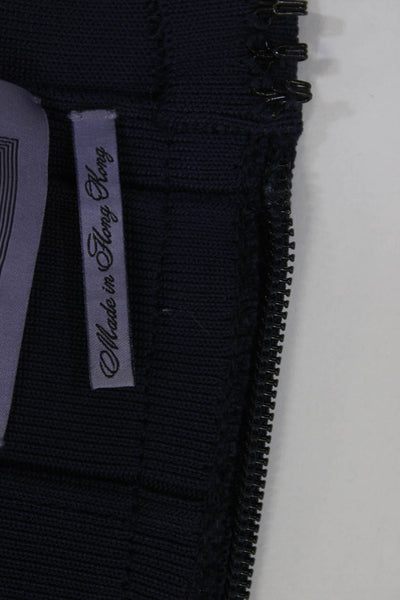 Herve Leger Women's Open Back Sleeveless Bodycon Mini Dress Navy Size XXS